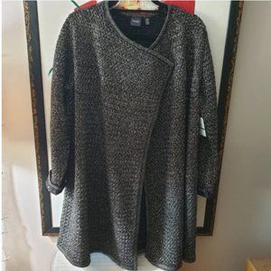 Rafaella Sweater Jacket NWT Black & Gold